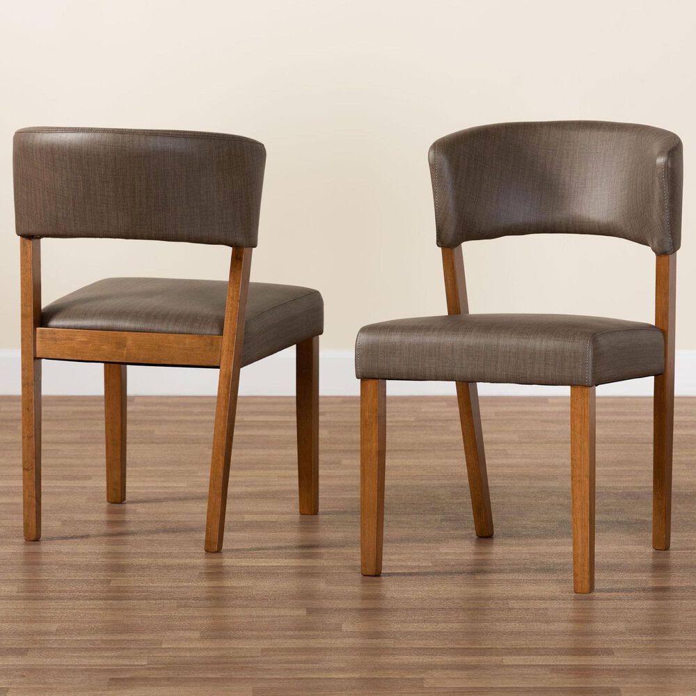 Baxton Studio Montreal Side Chair in Dark Walnut (Set of 2), , large