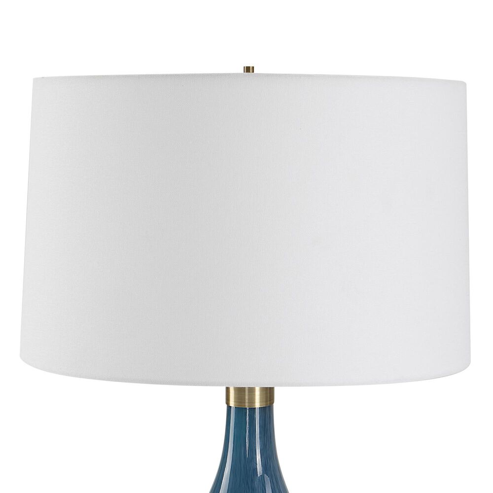 Uttermost Riviera Table Lamp in Blue and Antique Brass, , large