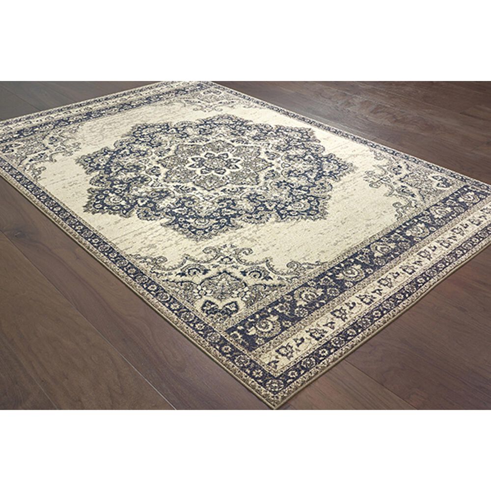 Oriental Weavers Richmond 5504I 12&#39; x 15&#39; Ivory and Navy Area Rug, , large