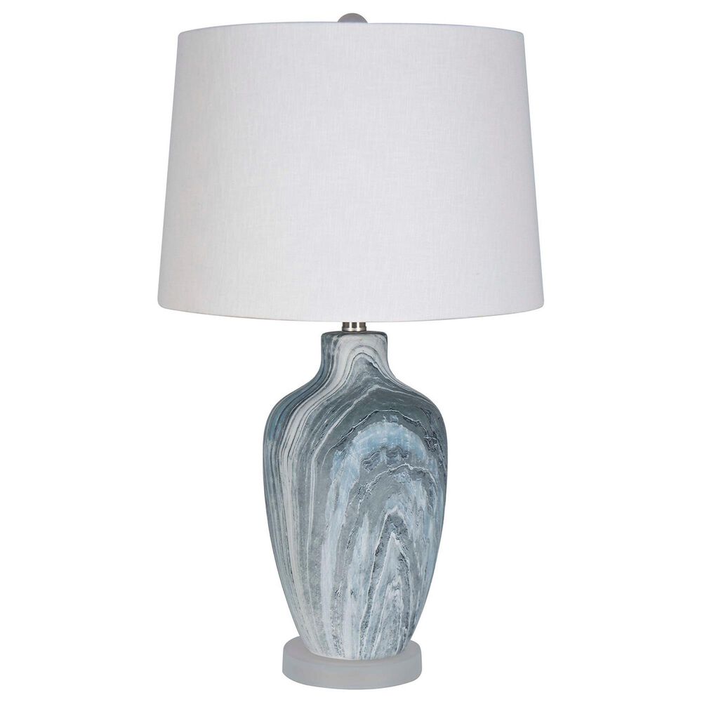 Lamps Per Se 27.5" Polyresin Table Lamp in Blue and Grey, , large