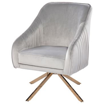 Southern Enterprises Parkano Accent Chair in Silver and Champagne, , large