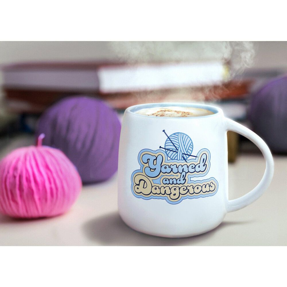 Pavilion Yarned 22 Oz Mug in White and Soft Blue, , large