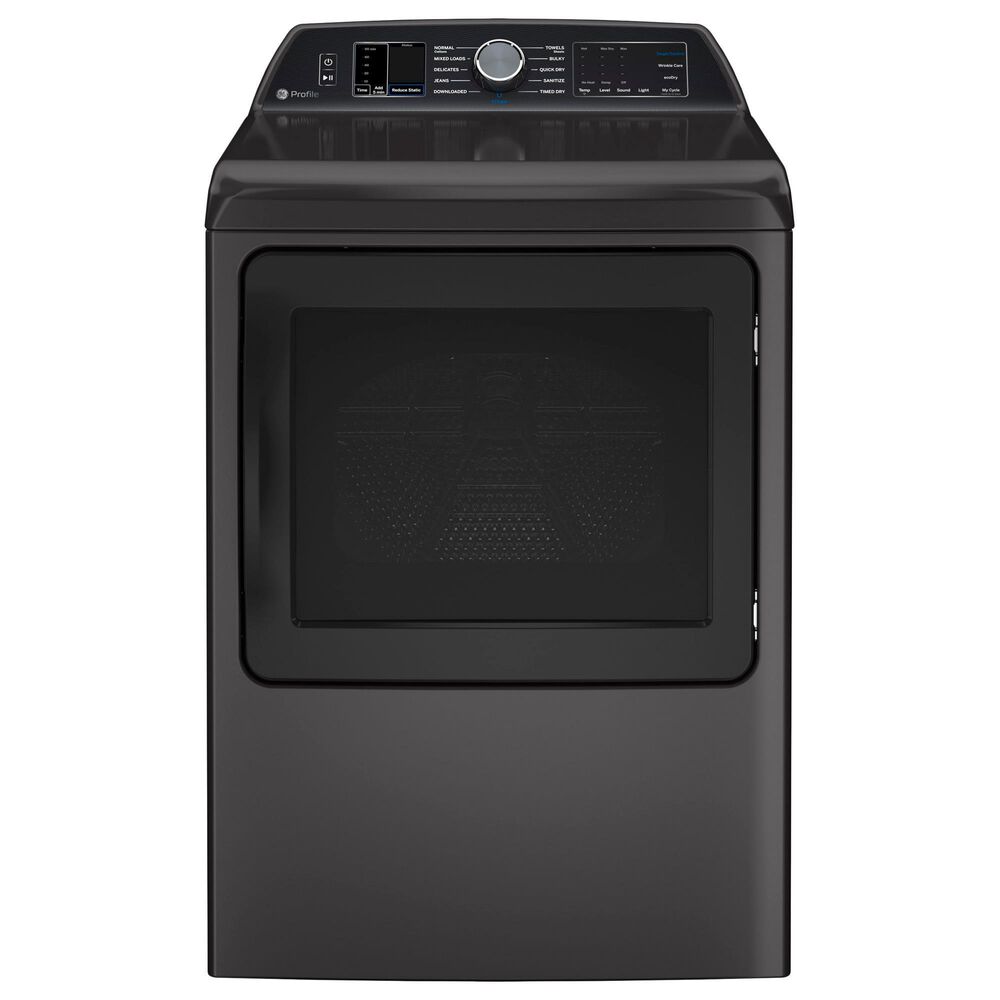 GE Profile 5.4 Cu. Ft. Top Load Impeller Washer and 7.4 Cu. Ft. Smart Electric Dryer in Diamond Gray
, , large