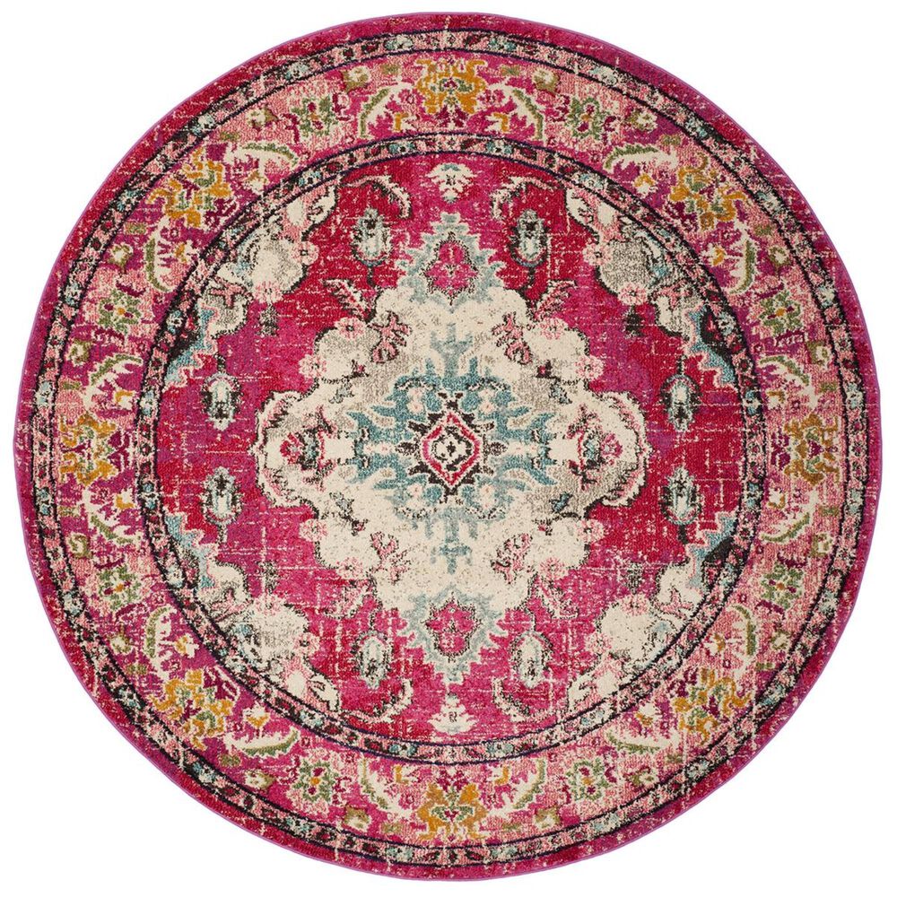 Safavieh Monaco MNC243D-3R 3" Round Pink/Multi Area Rug, , large