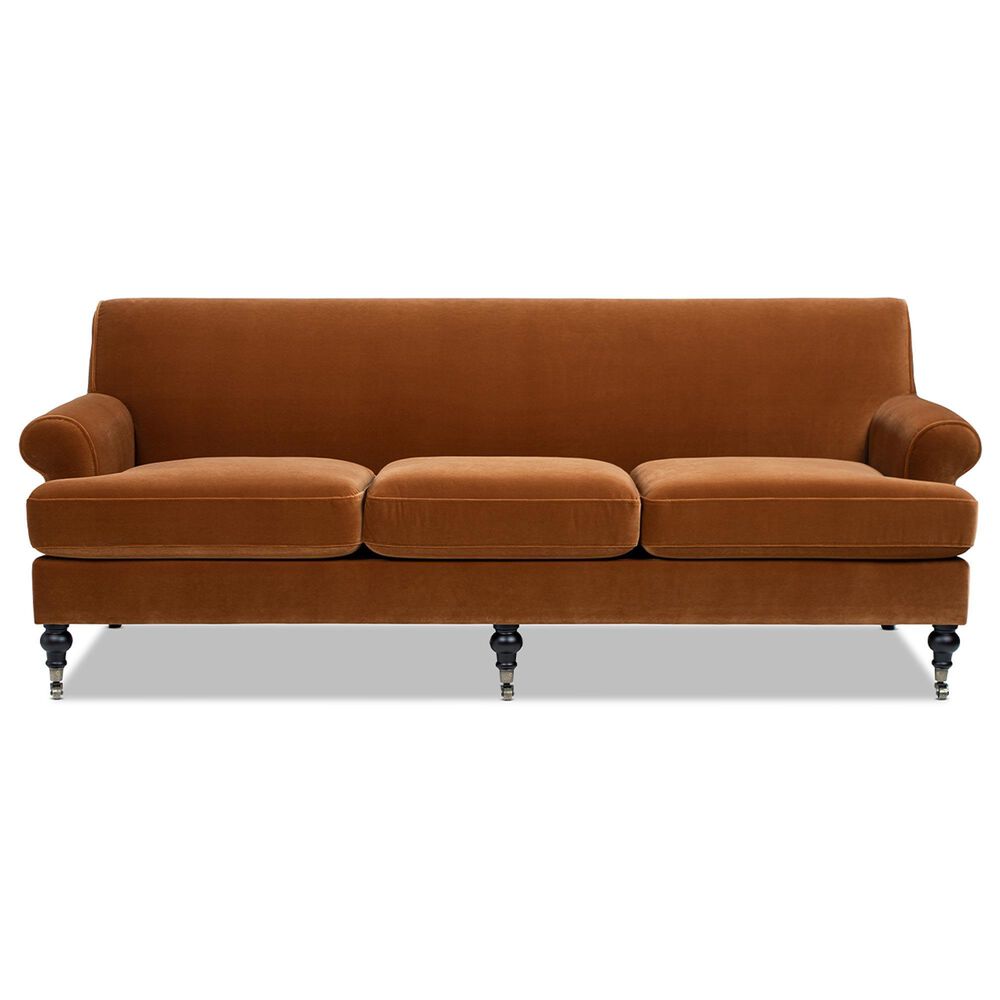 Jennifer Taylor Home Alana Stationary Sofa in Burnt Orange Velvet, , large