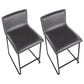 Lumisource Mara Counter Stool with Grey Cushion in Black (Set of 2), , large