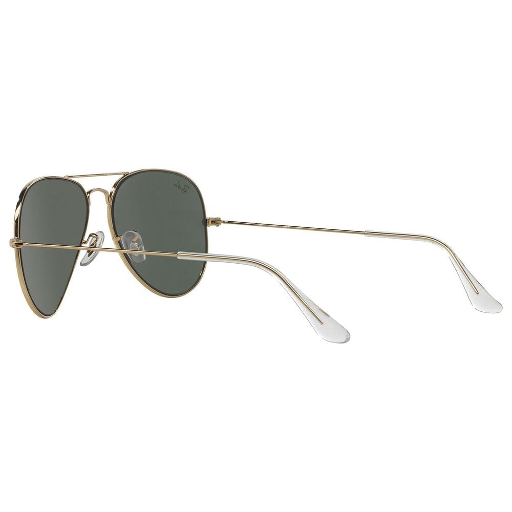 Rayban Glasses Aviator Classic Sunglasses with G-15 Green Lenses in Polished Arista Gold, , large