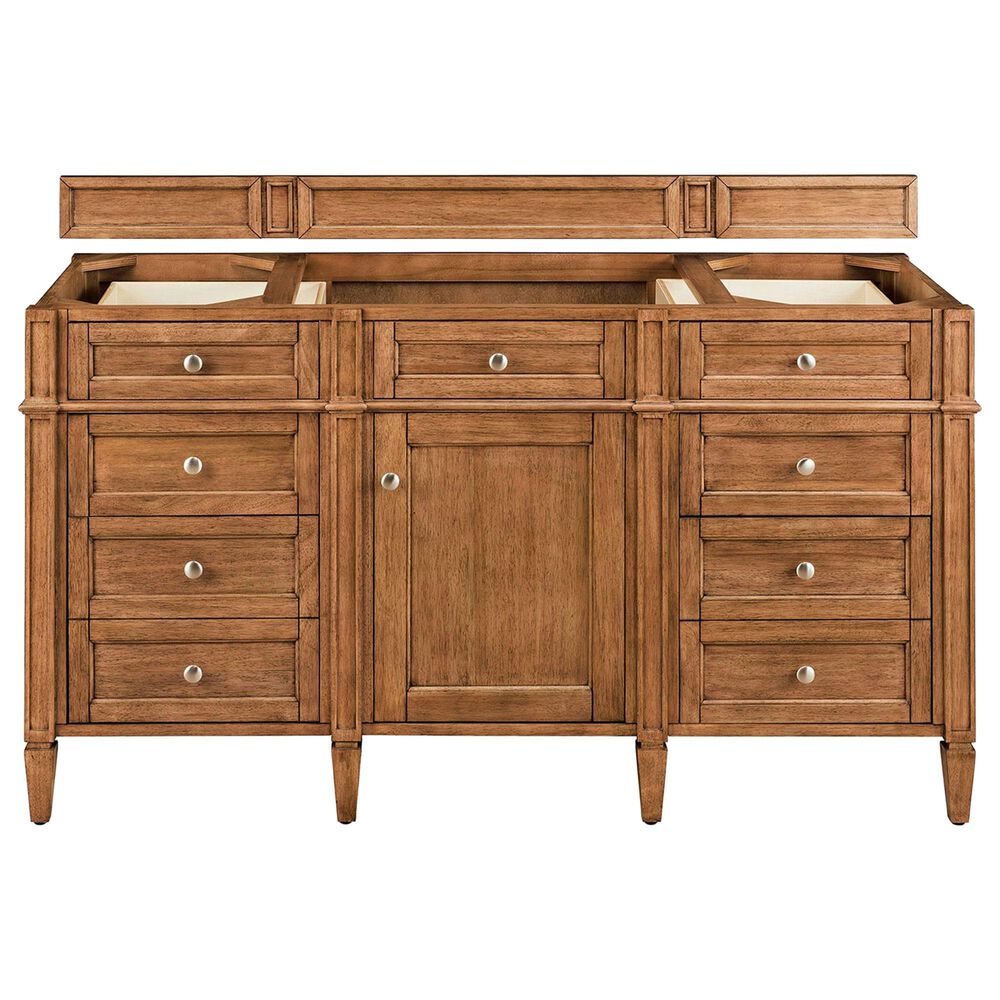 James Martin Vanities Brittany 30&quot; Single Bathroom Vanity in Saddle Brown with Single Hole 3 cm White Zeus Quartz Top and Rectangular Sink, , large