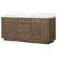 Lexora Home Abbey 72" Double Bathroom Vanity in Grey Oak with 2 cm White Carrara Marble Top and Rectangular Sinks, , large