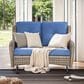 Sunwell Garden Outdoor Glider Loveseat with Gray Rattan in Navy, , large