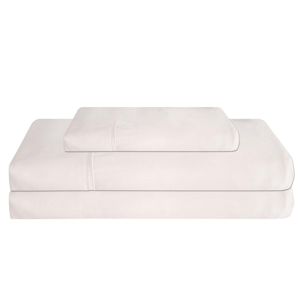 Elite Home Products 310 Thread Count Twin Organic Cotton Sheet Set in White, , large