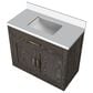 Lexora Home Abbey 36" Single Bathroom Vanity in Brown Oak with 2 cm White Cultured Marble Top and Rectangular Sink, , large