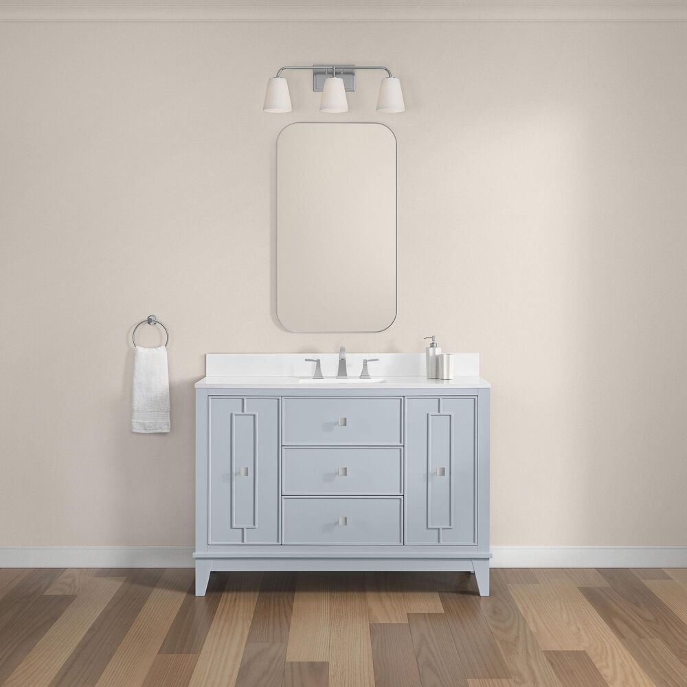 37B Kinsale 48" Single Bathroom Vanity Cabinet in Soft Blue with White Composite Stone Top and Backsplash, , large