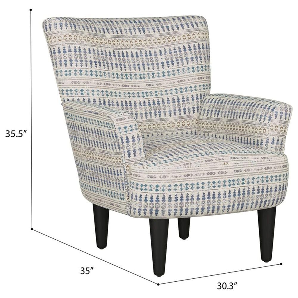 Emerald Home Furnishings Flower Power Accent Chair in Blue Cadet, , large