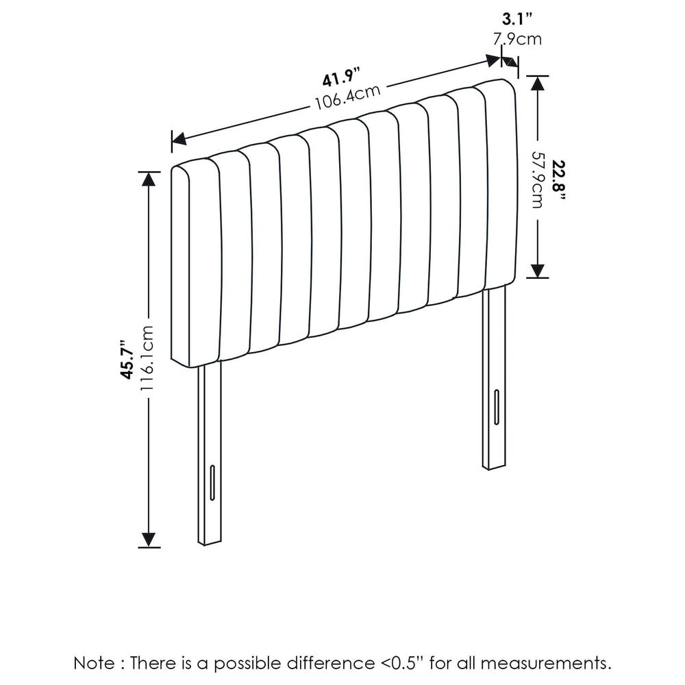 HOMLUX Roanne Twin Upholstered Tufted Headboard in Denim, , large