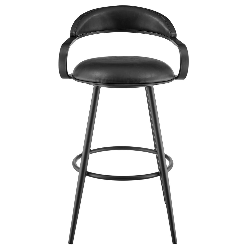 Armen Living Gardenia Swivel Counter Stool in Black, , large