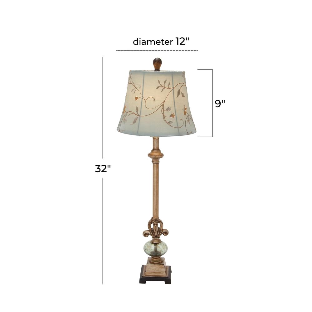 Maple and Jade Buffet Lamp in Shiny Gold, , large
