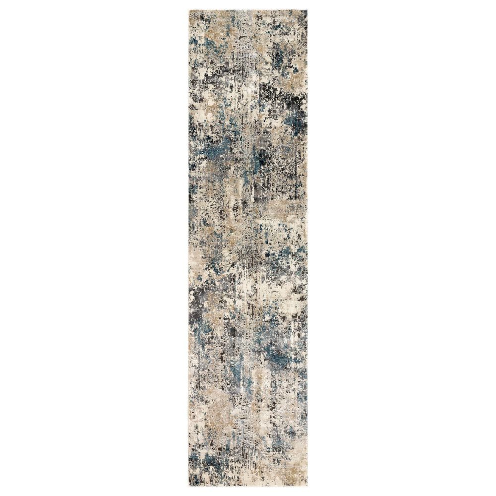 Surya Pune PUN-2301 Tan, Charcoal, Light Beige, Dark Brown, Black, Deep Teal and Sky Blue 2"7" x 10"2" Runner, , large