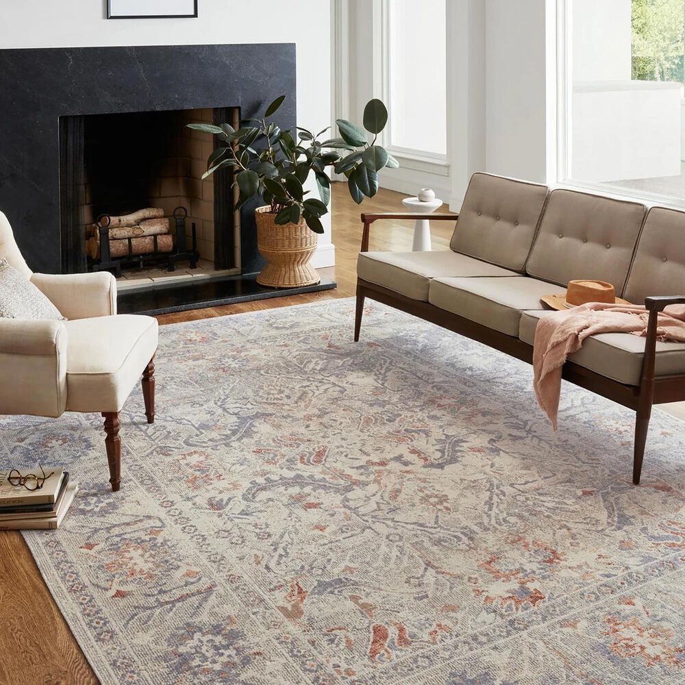 Chris Loves Julia x Loloi Rosemarie 9&#39; x 12&#39; Oatmeal and Lavender Area Rug, , large