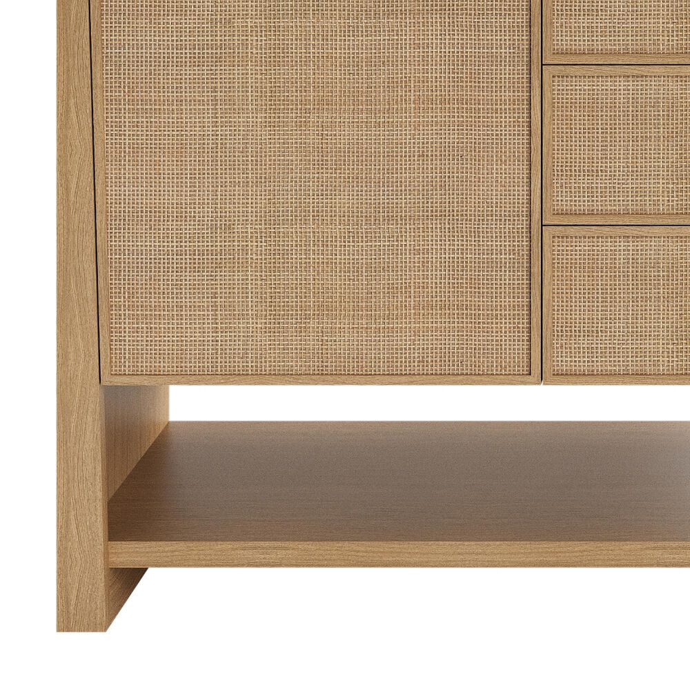 James Martin Vanities Solene 72&quot; Double Bathroom Vanity in Seaside Oak with Single Hole 3 cm White Zeus Quartz Top and Rectangular Sinks, , large