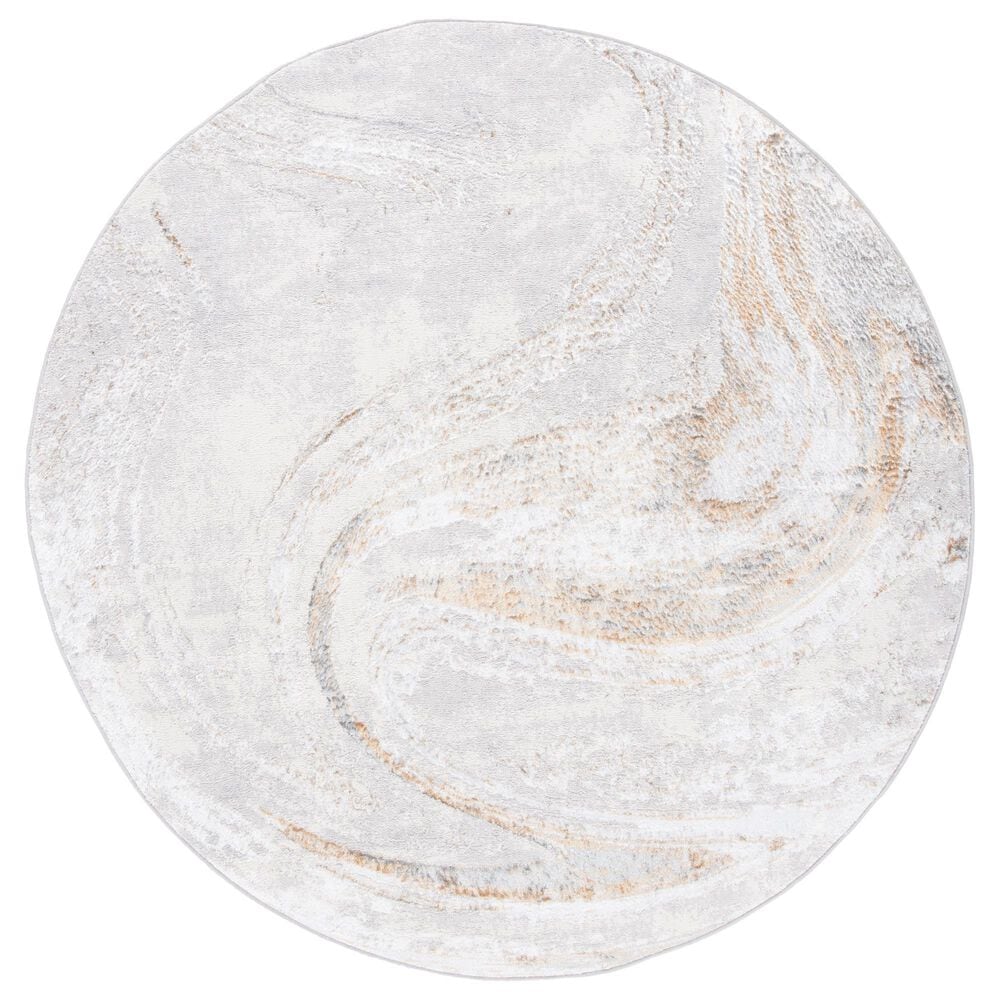 Safavieh Orchard ORC617 6"7" Round Grey and Gold Area Rug, , large