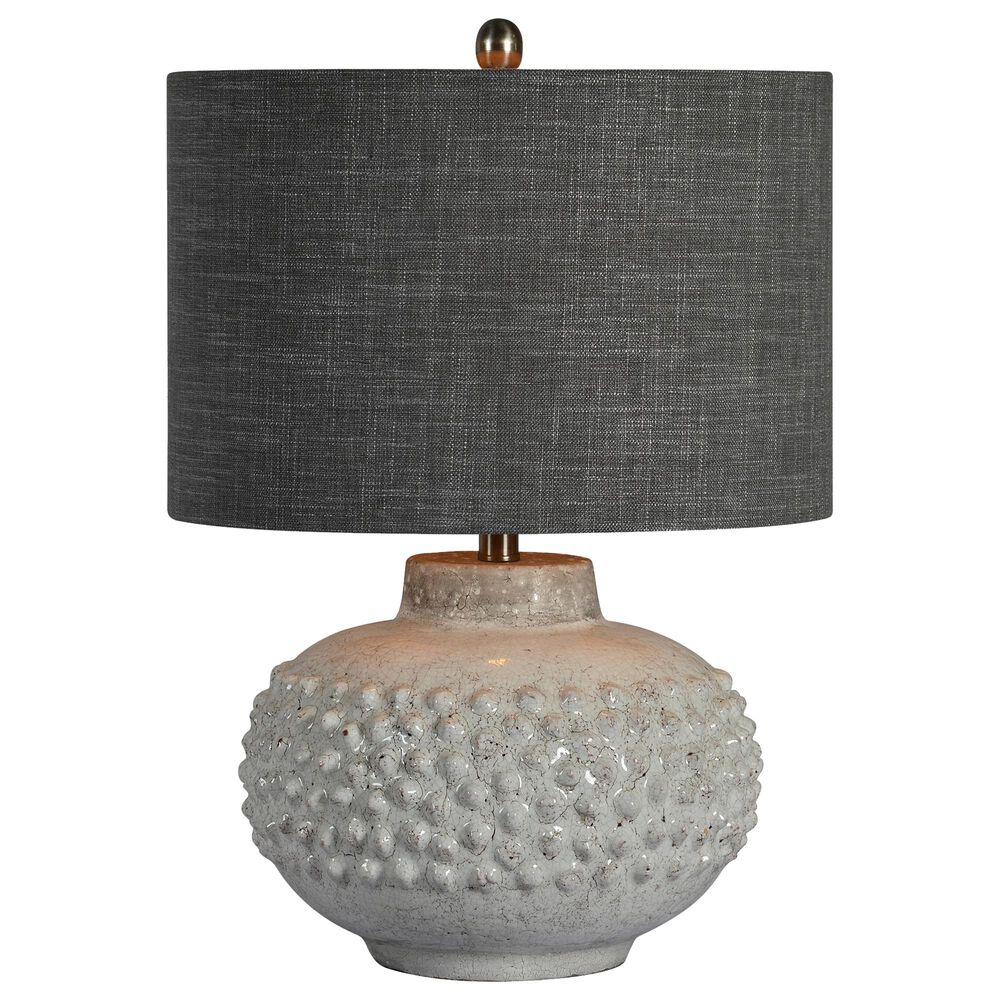 Southern Lighting Scarlett Table Lamp in White and Textured Gray, , large