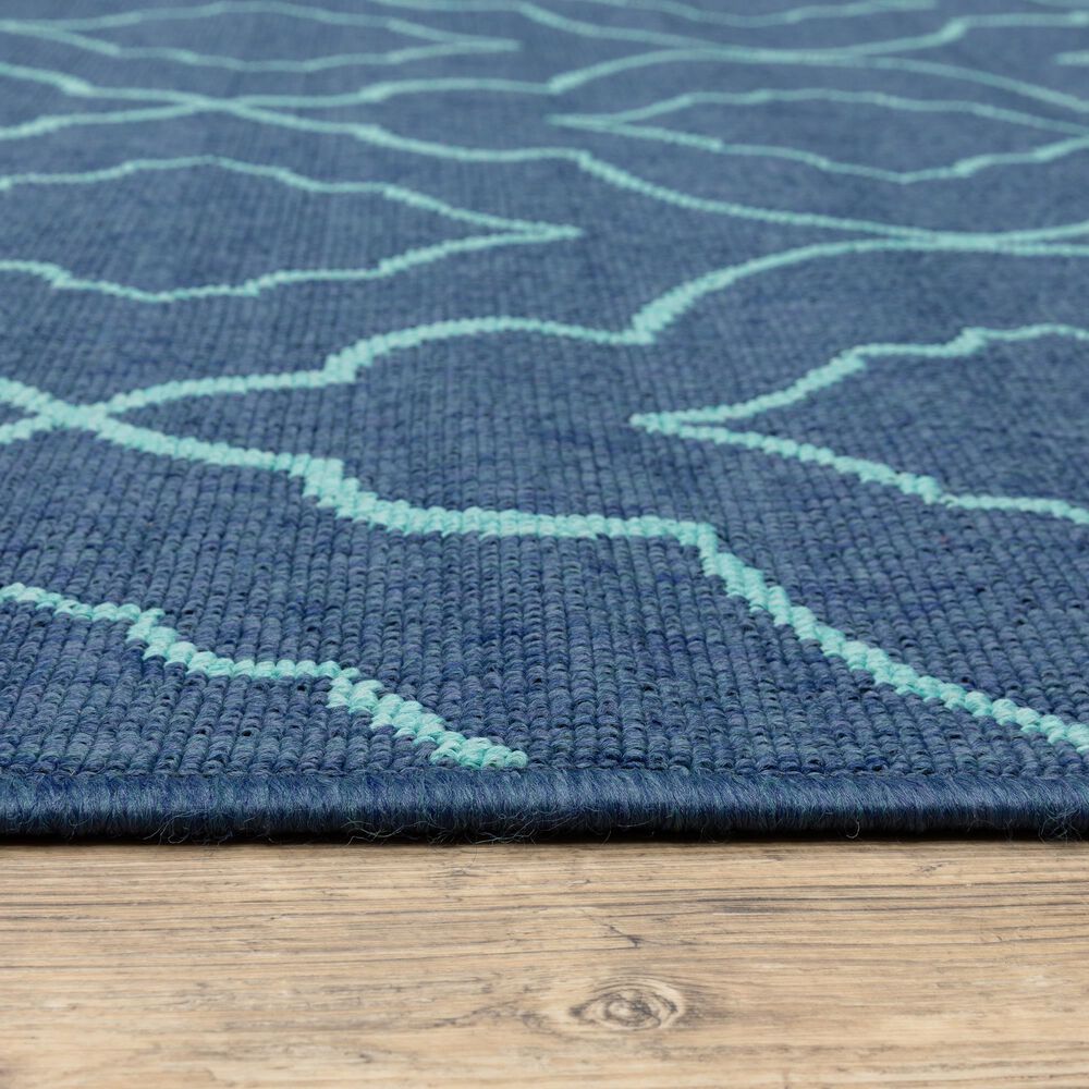 Oriental Weavers Meridian 7541B 2&#39;3&quot; x 7&#39;6&quot; Navy Runner, , large