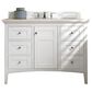 James Martin Vanities Palisades 48" Single Bathroom Vanity in Bright White with 3 cm Eternal Jasmine Pearl Quartz Top and Rectangular Sink, , large