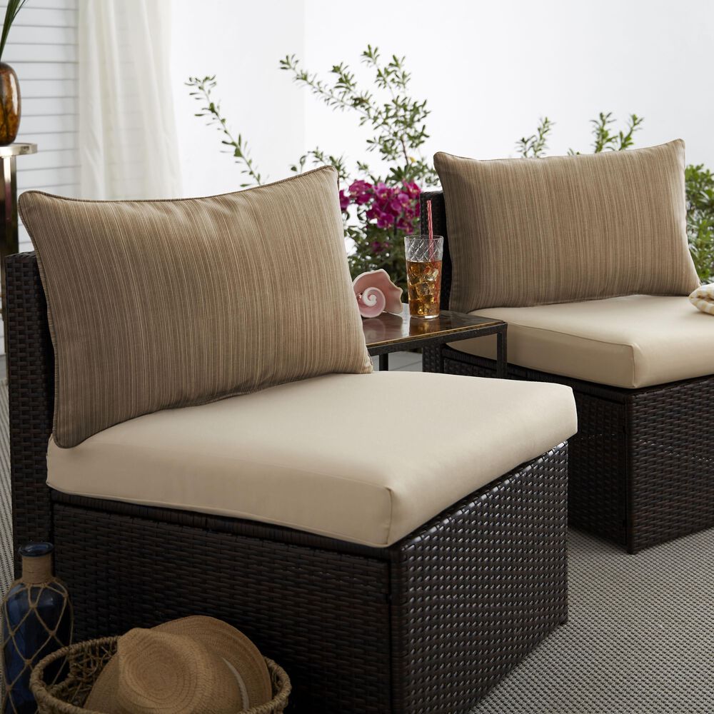 Sorra Home Sunbrella 16" x 26" Pillow in Dupione Walnut (Set of 2), , large
