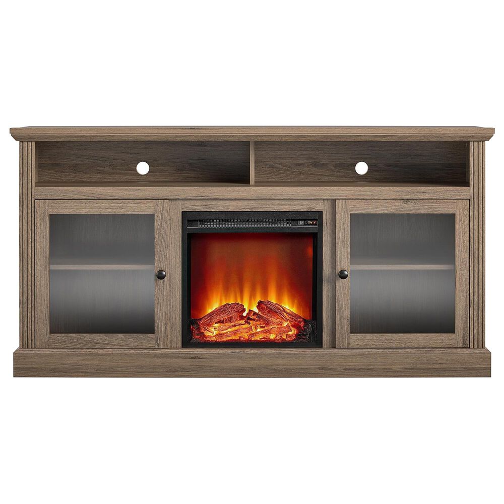 DHP Chicago 62" Fireplace TV Stand in Rustic Oak, , large