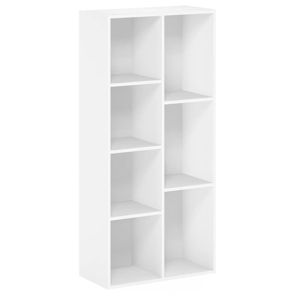 HOMLUX 7-Cube Reversible Open Shelf Storage Bookshelf in White, , large