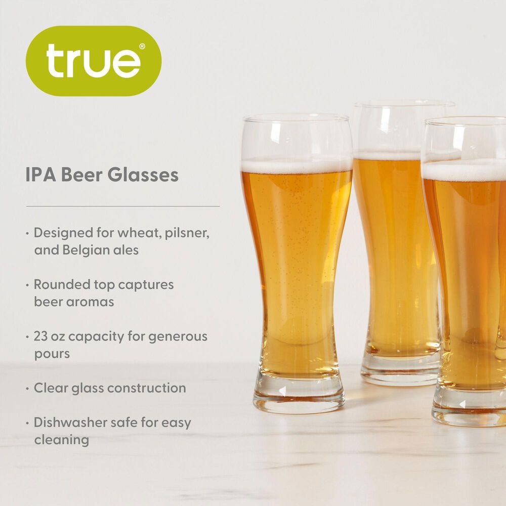 True Wheat Beer Glasses in Clear &#40;Set of 4&#41;, , large