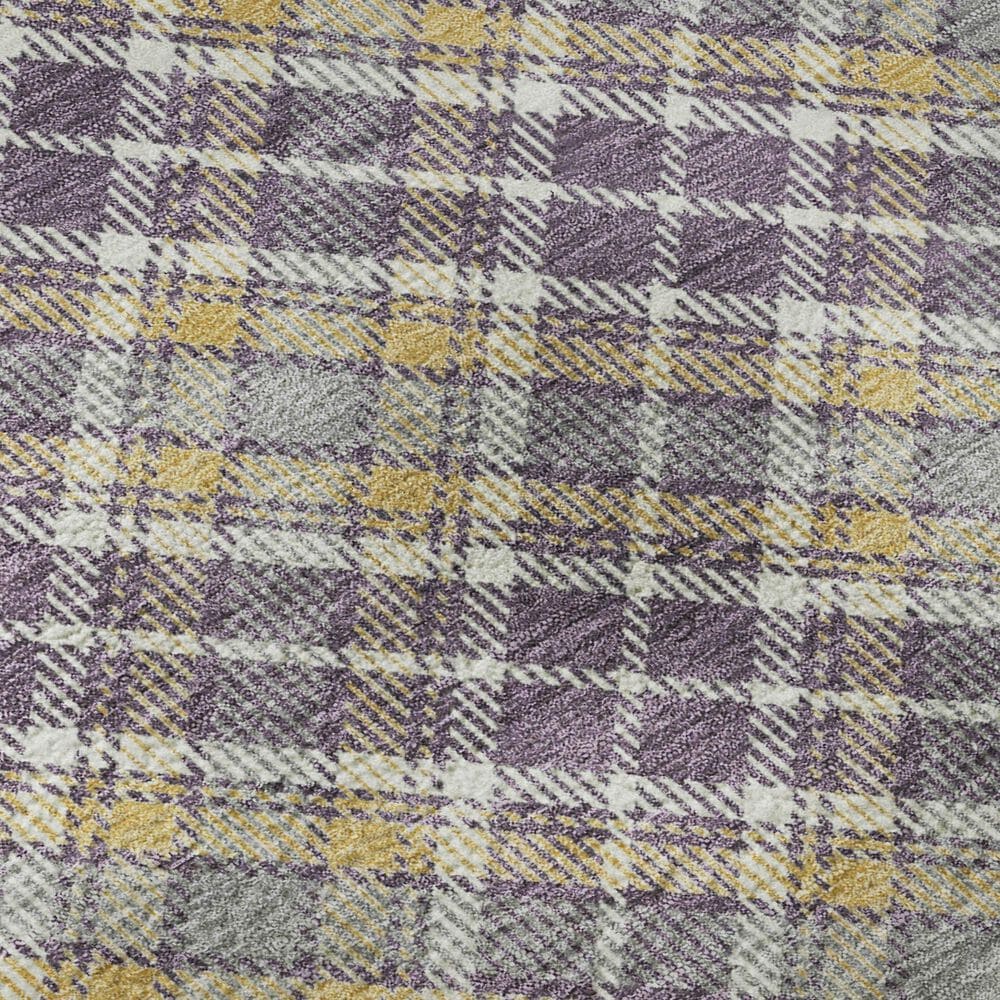 Dalyn Rug Company Soft Essentials Plaid Plum 2'6" x 3'10" Indoor/Outdoor Area Rug, , large