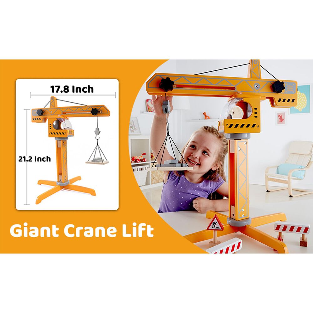 Hape Toys Playscapes Crane Lift Playset in Orange, , large