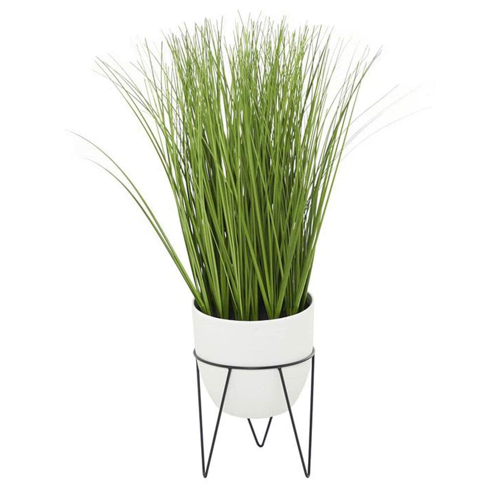 Maple and Jade 25" Artificial Foliage Plant with Black and White Planter in Green, , large