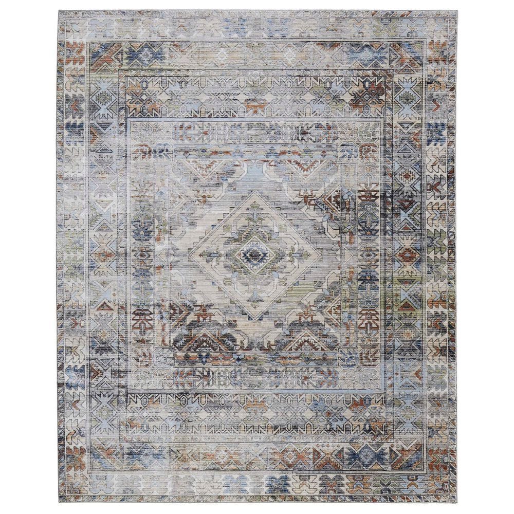 Feizy Melrose 7"10" x 10"3" Ivory and Multicolor Area Rug, , large