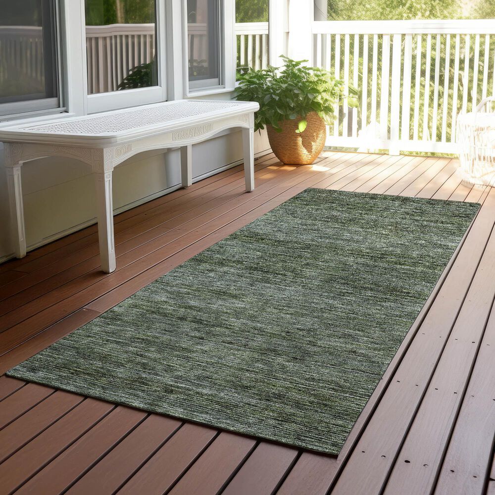 Dalyn Rug Company Soft Essentials Solid Basil 2'3" x 7'6" Indoor/Outdoor Runner, , large