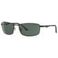Rayban Glasses Sunglasses with Green Lenses in Polished Black, , large