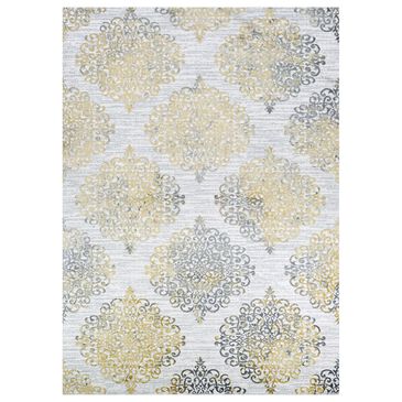 Couristan Calinda Montebello 6"6" x 9"6" Gold, Silver and Ivory Area Rug, , large