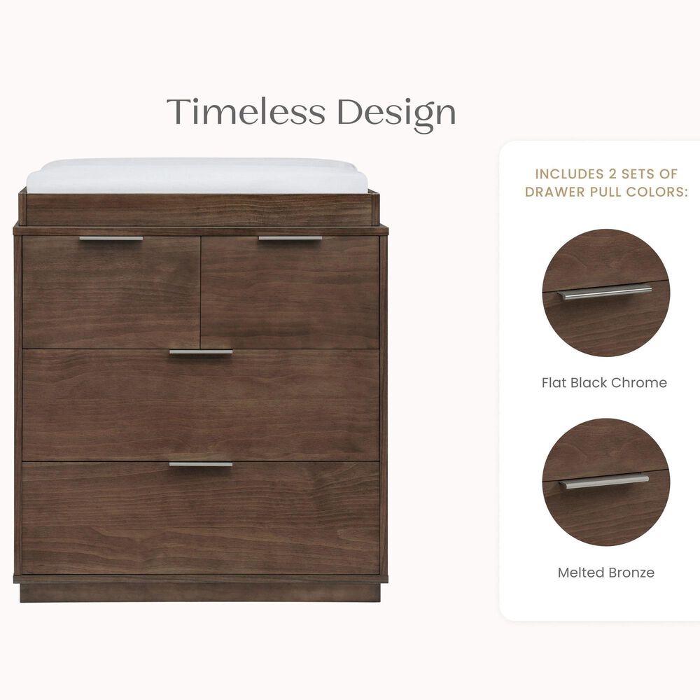 Delta Children Forever 4-Drawer Dresser with Changing Top in Teak Brown, , large