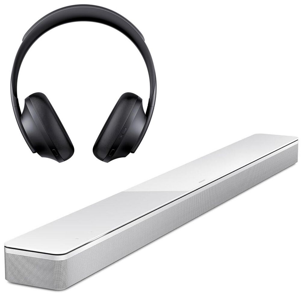 Bose Soundbar 700 in White with Noise Cancelling Black Headphones 700, , large