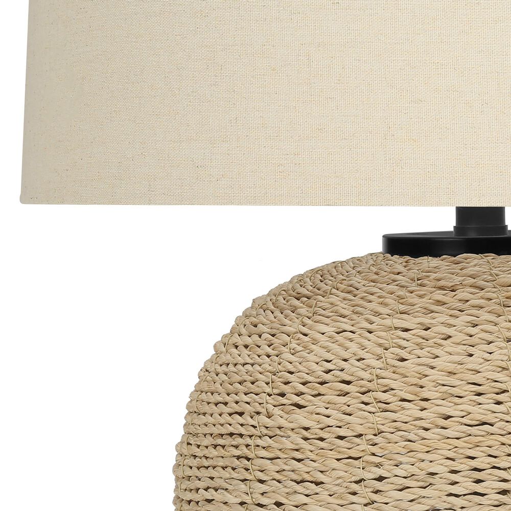 Hearth and Haven 25" Rattan Table Lamp with Beige Shade in Natural, , large