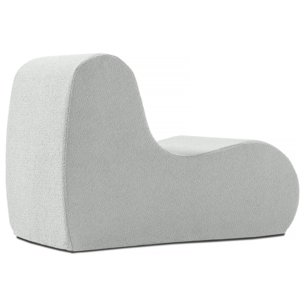Jaxx Uptown Modern Armless Accent Chair in Boucle Silver, , large