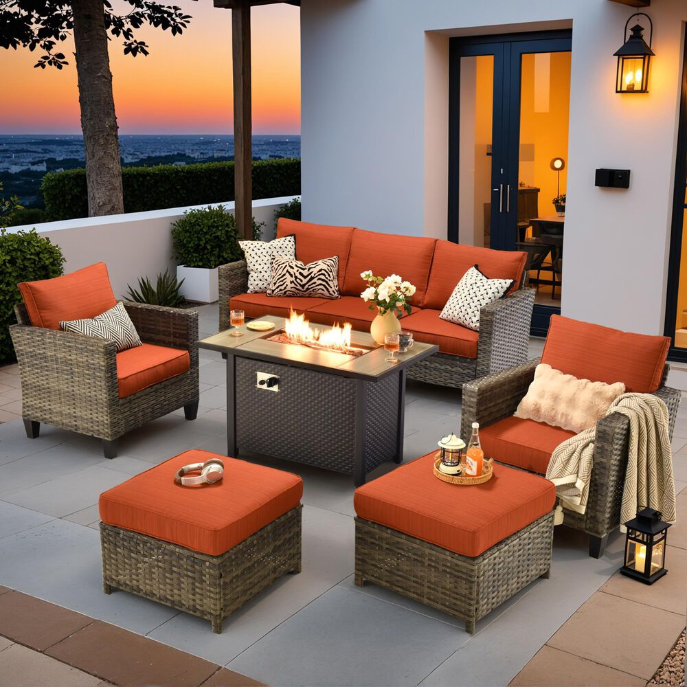 HOMLUX 6-Piece Patio Set in Orange, , large
