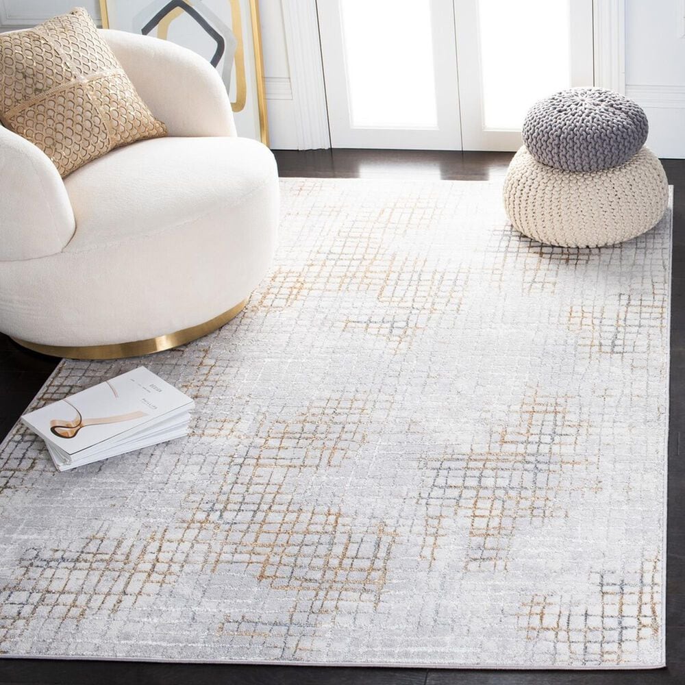 Safavieh Orchard  ORC672 4&#39;5&quot; x 6&#39;5&quot; Grey and Gold Area Rug, , large