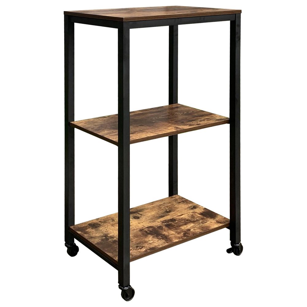 Signature Design by Ashley Bevinfield Bar Cart in Antiqued Brown and Black, , large