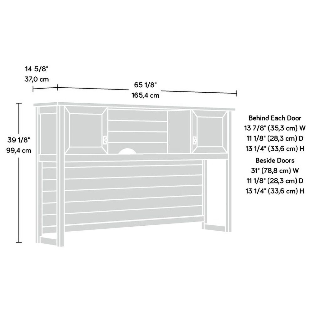 Sauder Cottage Road 2-Piece L-Shaped Desk with Hutch in White, , large