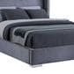 Coaster Tisdall Queen Upholstered Fireplace Bed in Grey, , large