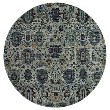 Oriental Weavers Andorra 7"10" Round Blue and Navy Area Rug, , large