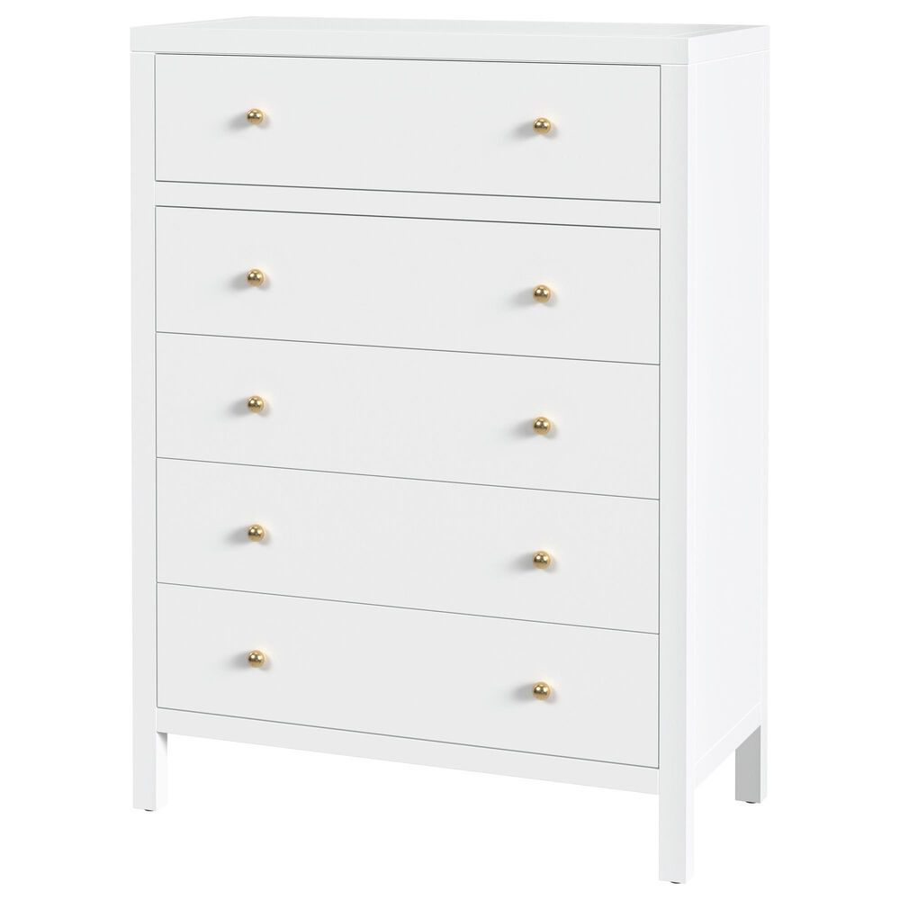 Butler Specialty Company Nora 5-Drawer Tall Dresser in Smooth White, , large